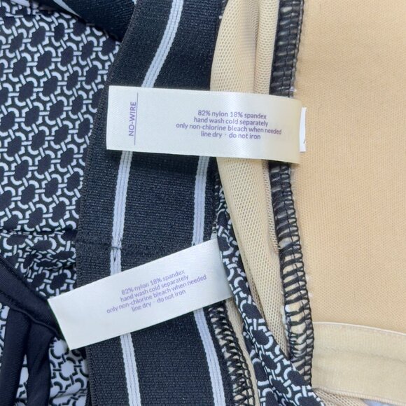 SWIM by CACIQUE Women's Swimsuit 2 Piece B&W High Waist & Neck Plus Size 28 - Picture 7 of 13